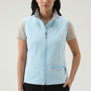 Ladies Vest Powder Blue Woolrich Size M Lightweight Windbreaker Zipper Pocket